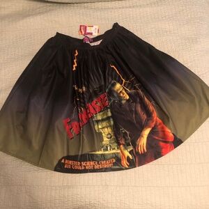 NWT Unique Vintage Frankenstein Skirt L Large New Skirt Universal Monsters